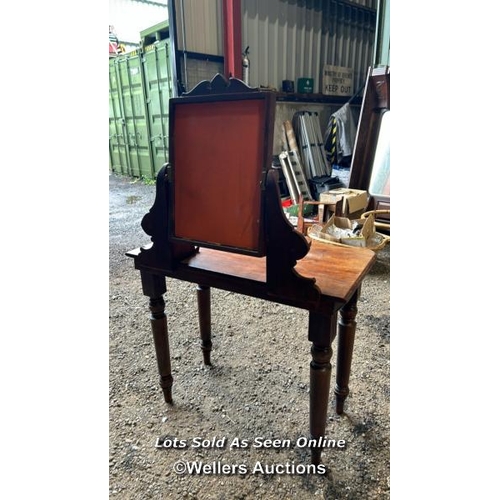 360 - A Victorian mahogany dressing table, 138cm (h) x 90cm (w) x 53cm (d) / Please bring equipment and la... 