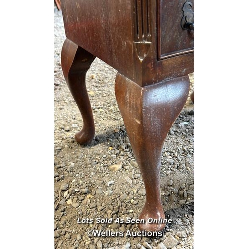 361 - A c.1930's four drawer walut bedside table on pad feet, 75cm (h) x 40cm (w) x 36cm (d) / Please brin... 