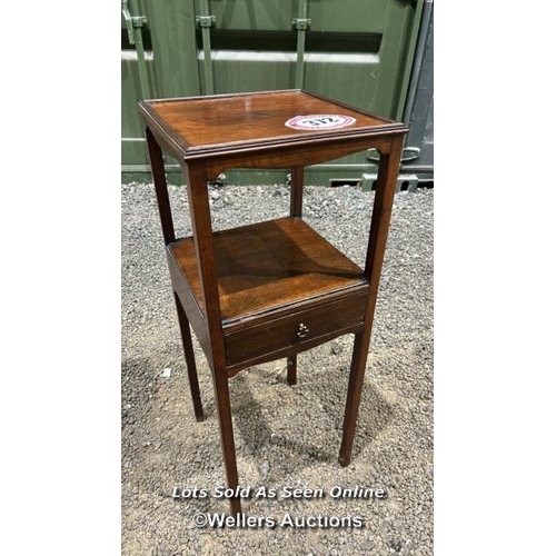 372 - A Georgian bedside table, 82cm (h) x 31cm sq.  / Please bring equipment and labour to assist with re... 