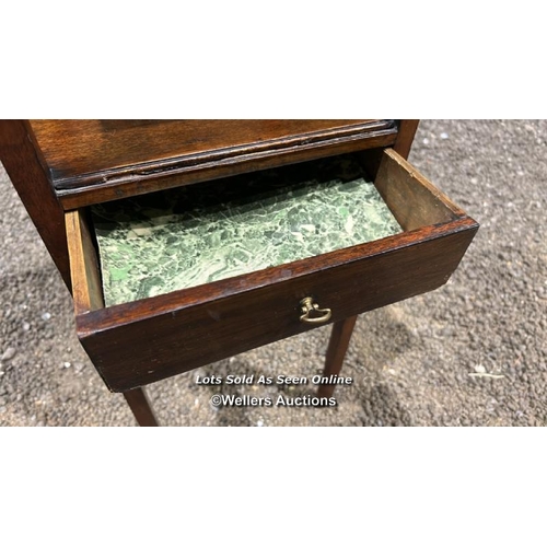 372 - A Georgian bedside table, 82cm (h) x 31cm sq.  / Please bring equipment and labour to assist with re... 