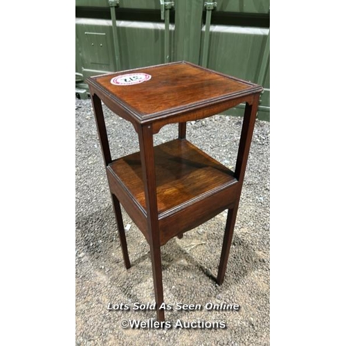 372 - A Georgian bedside table, 82cm (h) x 31cm sq.  / Please bring equipment and labour to assist with re... 