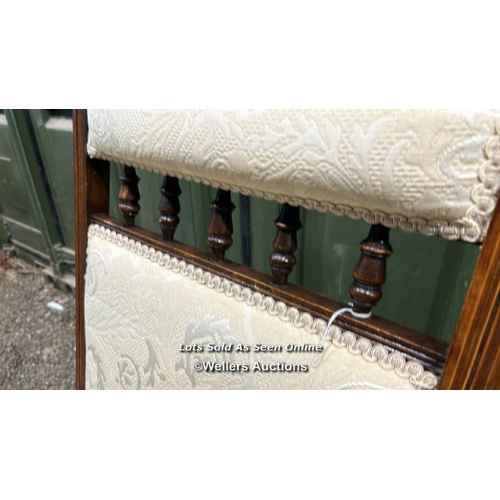 383 - A Victorian American rocking chair with cream floralette upholstered seat and back, 106cm (h) x 56cm... 