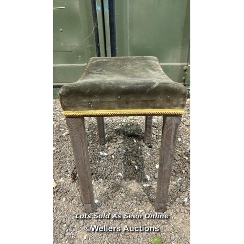 385 - Upholstered Coronation stool, 47cm (h) x 46cm (w) x 31cm (d) / Please bring equipment and labour to ... 