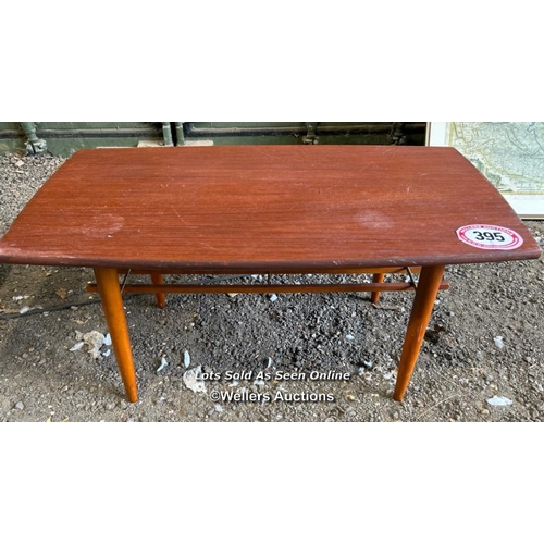 395 - A mid-century coffee table, 46cm (h) x 93cm (l) x 50cm (w) / Please bring equipment and labour to as... 