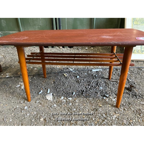 395 - A mid-century coffee table, 46cm (h) x 93cm (l) x 50cm (w) / Please bring equipment and labour to as... 