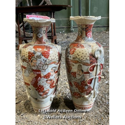 399 - Pair of Japanese Kutani ware vases, each 43cm (h) / Please bring equipment and labour to assist with... 