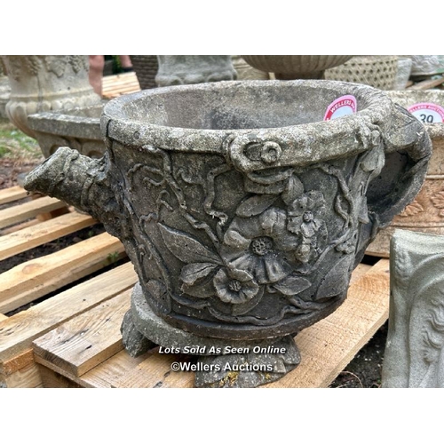 40 - Reconstituted stone watering can, 35cm (h) x 50cm (w) / Please bring equipment and labour to assist ... 