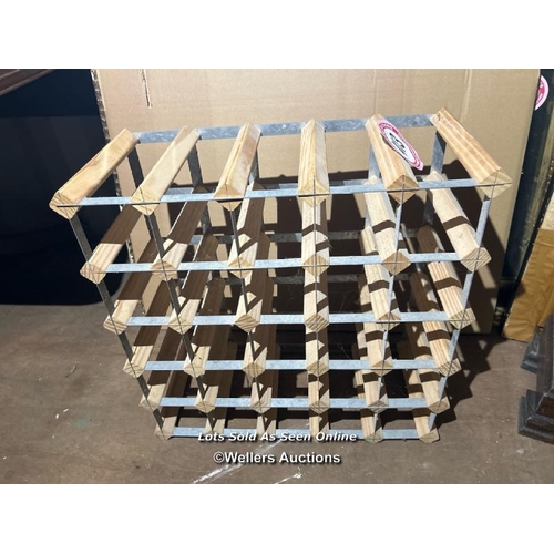 413 - Wine rack to store x25 bottles, 52cm (h) x 52cm (w) x 22cm (d) / Please bring equipment and labour t... 