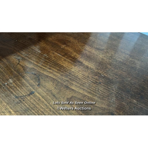 416 - A Georgian mahogany drop leaf breakfast table, 73cm (h) x 115cm (l) 110cm (d) full extended / Please... 