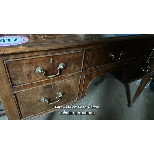 417 - Edwardian dressing table with central drawer flanked by two additional drawers either side, 88cm (h)... 