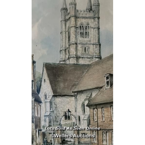 421 - Charles Bone b.1926, a framed and glazed print of Lower Church Lane Farnham, limited edition (499/85... 