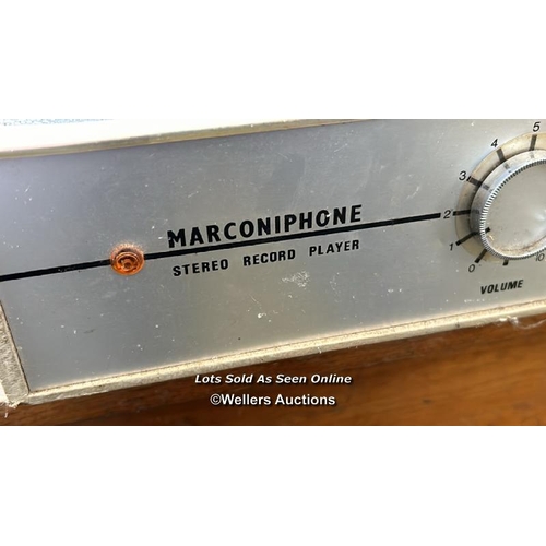 441 - Marconiphone stereo, untested / Please bring equipment and labour to assist with removal of all lots... 