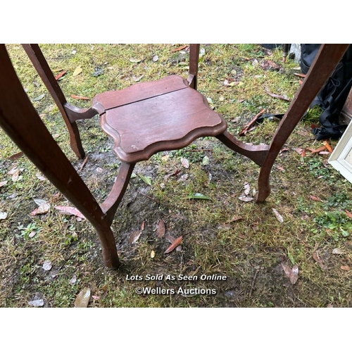 453 - A late Victorian two tier occasional table, 70cm (h) x 56cm sq. / Please bring equipment and labour ... 