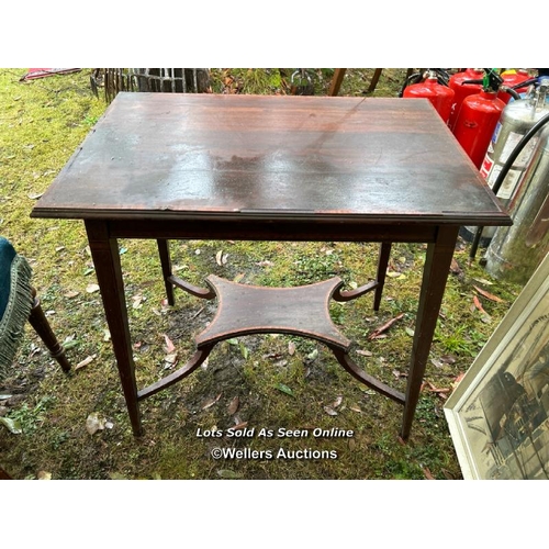 454 - Edwardian Sheraton revival occasional table with satinwood crossbanding, 71cm (h) x 68cm (w) x 46cm ... 