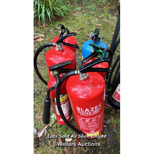 457 - Six assorted fire extinguishers / Please bring equipment and labour to assist with removal of all lo... 