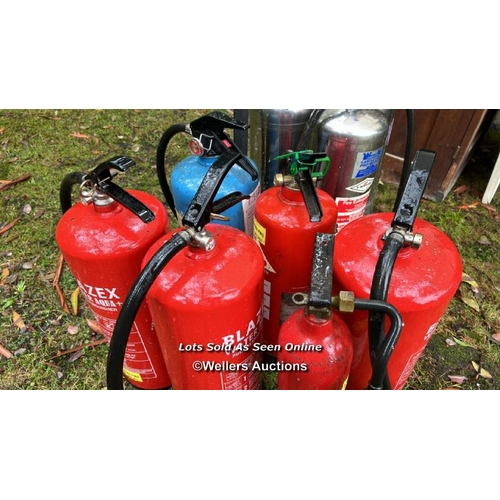 457 - Six assorted fire extinguishers / Please bring equipment and labour to assist with removal of all lo... 