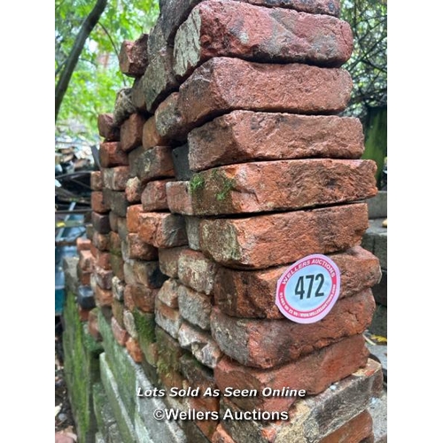 472 - x80 Georgian soft red bricks (no lifting equipment on site, buyer must be prepared with suitable lab... 