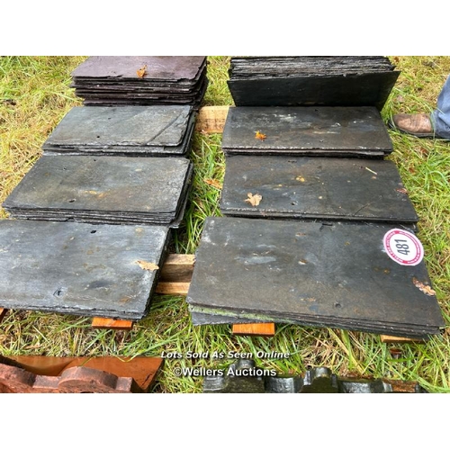 481 - Approx. x100 roofing slates (no lifting equipment on site, buyer must be prepared with suitable labo... 