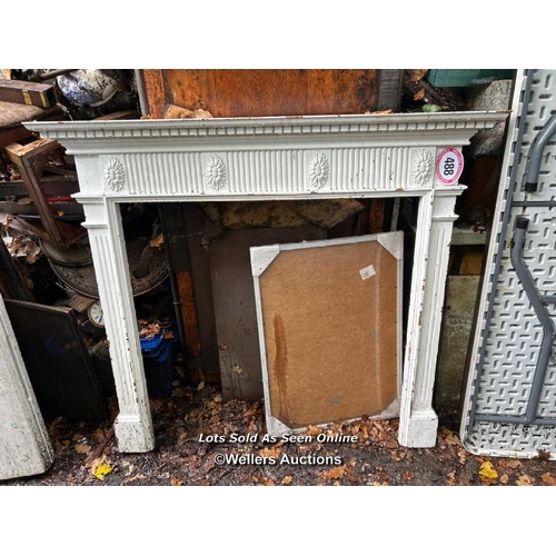 488 - Adam's style pine fireplace surround, 105cm (h) x 128cm (w) x 21cm (d) / Please bring equipment and ... 