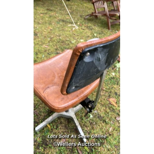 505 - A mid-century swing seat aluminium office chair, with adjustable back, 77cm (h) x 43cm (w) x 38cm (d... 