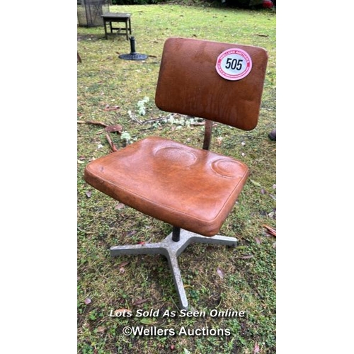 505 - A mid-century swing seat aluminium office chair, with adjustable back, 77cm (h) x 43cm (w) x 38cm (d... 