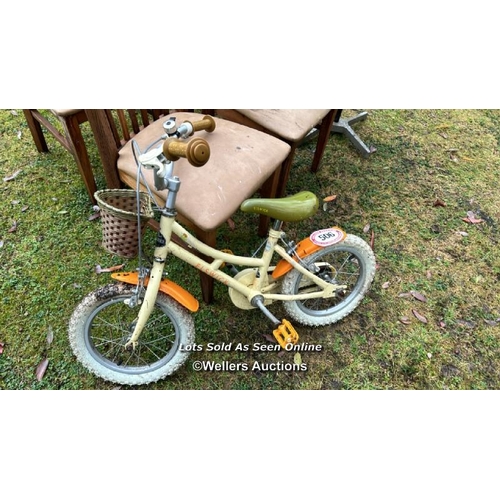 506 - Vintage Elswick children's bike with front wicker basket / Please bring equipment and labour to assi... 