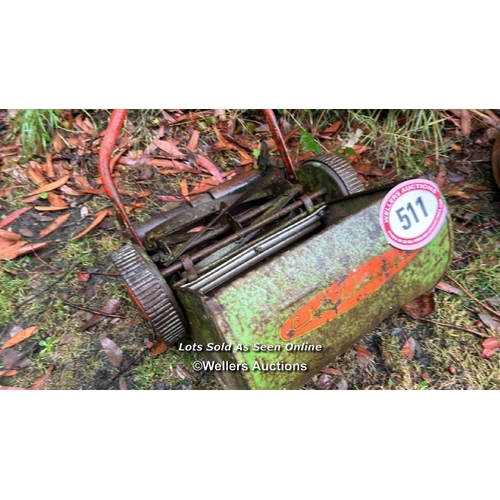 511 - A vintage challenge Pushmower / Please bring equipment and labour to assist with removal of all lots... 