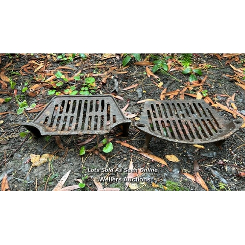 512 - A pair of cast iron firegrates / Please bring equipment and labour to assist with removal of all lot... 