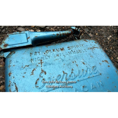 528 - Vintage Eversure blue painted jerry can / Please bring equipment and labour to assist with removal o... 