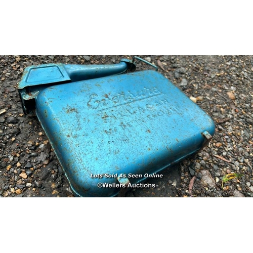 529 - Vintage Eversure blue painted jerry can / Please bring equipment and labour to assist with removal o... 