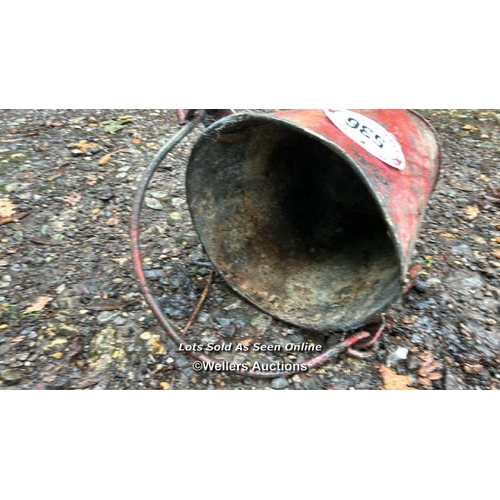 536 - Genuine galvanised fire bucket / Please bring equipment and labour to assist with removal of all lot... 