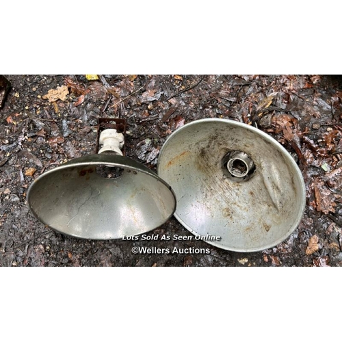 539 - Two industrial light shades / Please bring equipment and labour to assist with removal of all lots. ... 