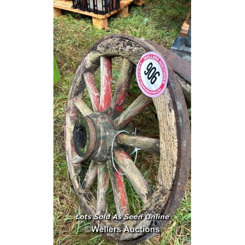 545 - A pair of cart wheels, 65cm (dia) / Please bring equipment and labour to assist with removal of all ... 