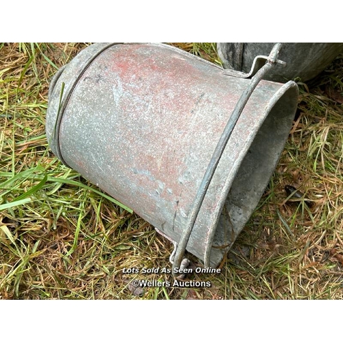 546 - Two galvanised buckets, 30cm (h) x 32cm (dia) / Please bring equipment and labour to assist with rem... 