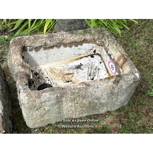 55 - Alpine trough, concrete coated butler sink, 36cm (h) x 65cm (w) x 48cm (d) / Please bring equipment ... 