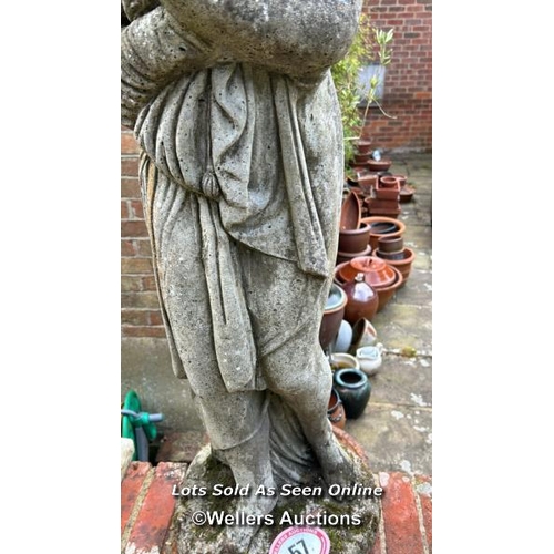 57 - Pandora with her box garden statue, 125cm (h) / Please bring equipment and labour to assist with rem... 