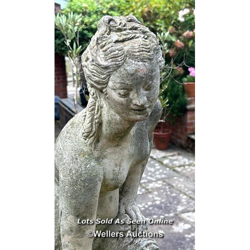 58 - Garden statue of a lady, 92cm (h) / Please bring equipment and labour to assist with removal of all ... 