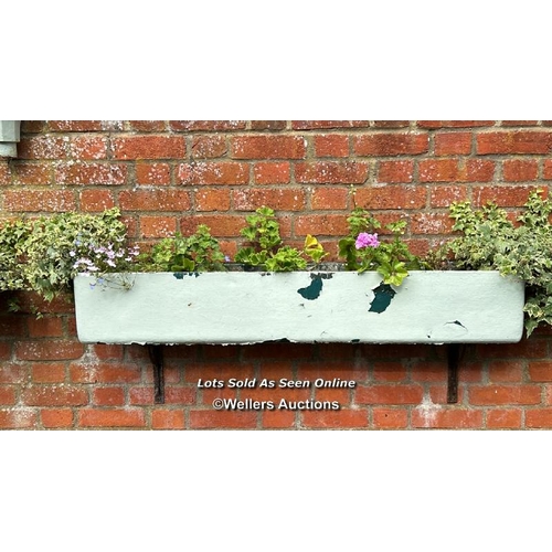 7 - Two concrete window box planters, 20cm (h) x 120cm (w) / Please bring equipment and labour to assist... 