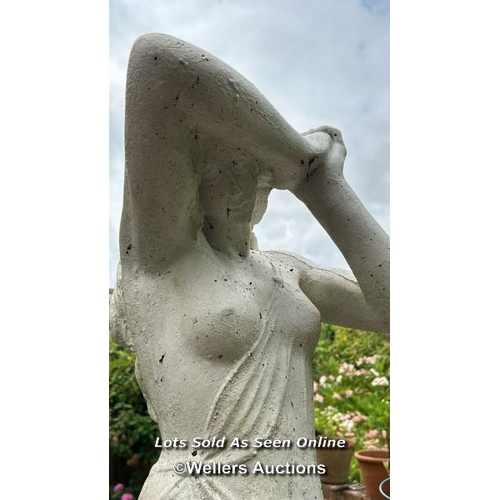 74 - White painted statue of a lady, 118cm (h) / Please bring equipment and labour to assist with removal... 