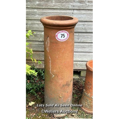 75 - Terracotta chimney pot, 90cm (h) / Please bring equipment and labour to assist with removal of all l... 