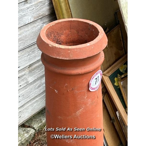 77 - Terracotta chimney pot, 90cm (h) / Please bring equipment and labour to assist with removal of all l... 