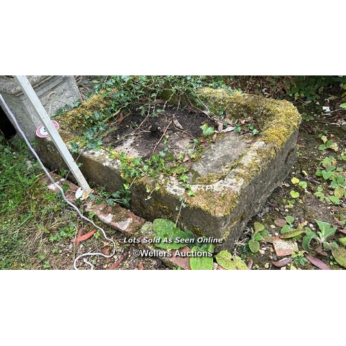 81 - Yorkstone sink, 20cm (h) x 78cm (w) x 55cm (d) / Please bring equipment and labour to assist with re... 