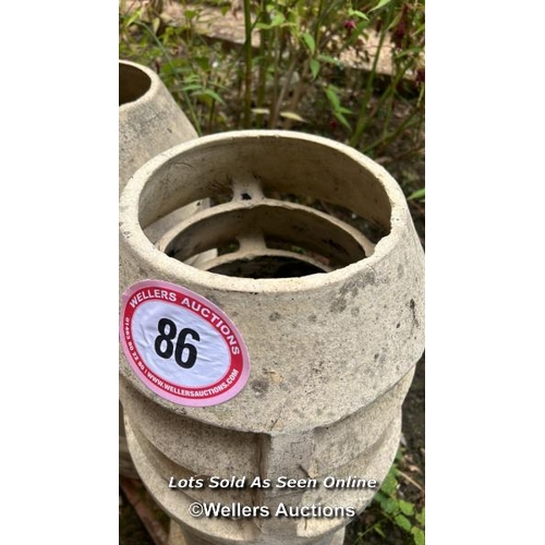 86 - Vented chimney pot, 84cm (h) / Please bring equipment and labour to assist with removal of all lots.... 