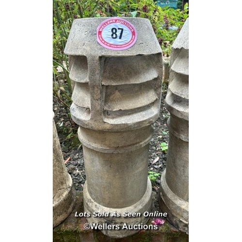 87 - Vented chimney pot, 84cm (h) / Please bring equipment and labour to assist with removal of all lots.... 