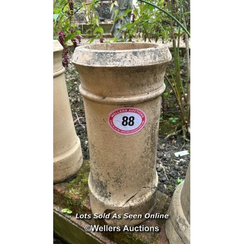 88 - Chimney pot, damaged, 60cm (h) / Please bring equipment and labour to assist with removal of all lot... 