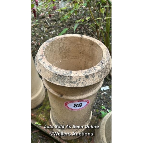 88 - Chimney pot, damaged, 60cm (h) / Please bring equipment and labour to assist with removal of all lot... 