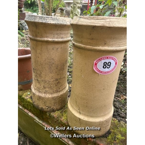 89 - Pair of chimney pots, 60cm (h) / Please bring equipment and labour to assist with removal of all lot... 