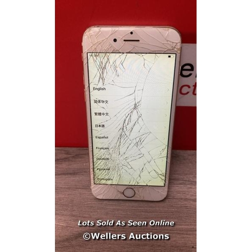 9100 - APPLE IPHONE 6 / A1586 / 16GB / I-CLOUD LOCKED / SERIAL NO. C39P2M6KG5MQ / SCEEN DAMAGE