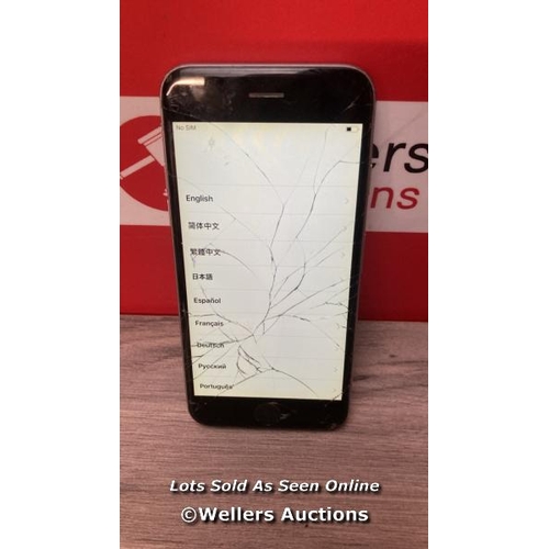 9102 - APPLE IPHONE 6 / A1586 / 16GB / I-CLOUD LOCKED / SERIAL NO. DNRPQMZSG5MN / SCREEN DAMAGE