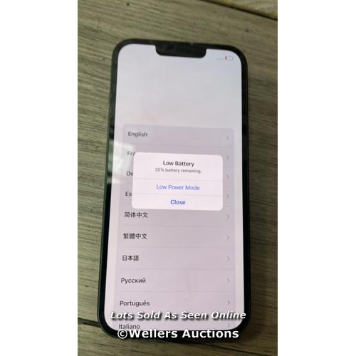 9258 - APPLE IPHONE 13 / A2633 / 128GB / I-CLOUD UNLOCKED / SERIAL NO. F52TX9TXY6 / SEE IMAGES